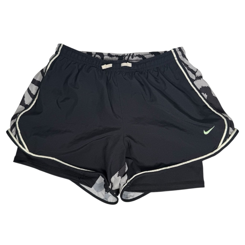 Nike Girls' Dri-FIT Tempo Running
Shorts Black with Patterned
Waistband - Size L